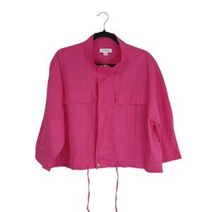 Calligraphie By Anthropologie Lightweight Jacket Women Pink & Snap Cuffs Sz M